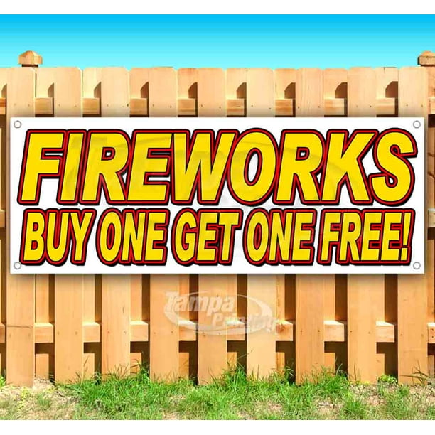 Bogo Fireworks 13 oz Banner Non-Fabric Heavy-Duty Vinyl Single-Sided with Metal Grommets Bogo Fireworks 13 oz Banner Non-Fabric Heavy-Duty Vinyl Single-Sided with Metal Grommets